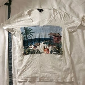 J Crew V-neck Graphic tee